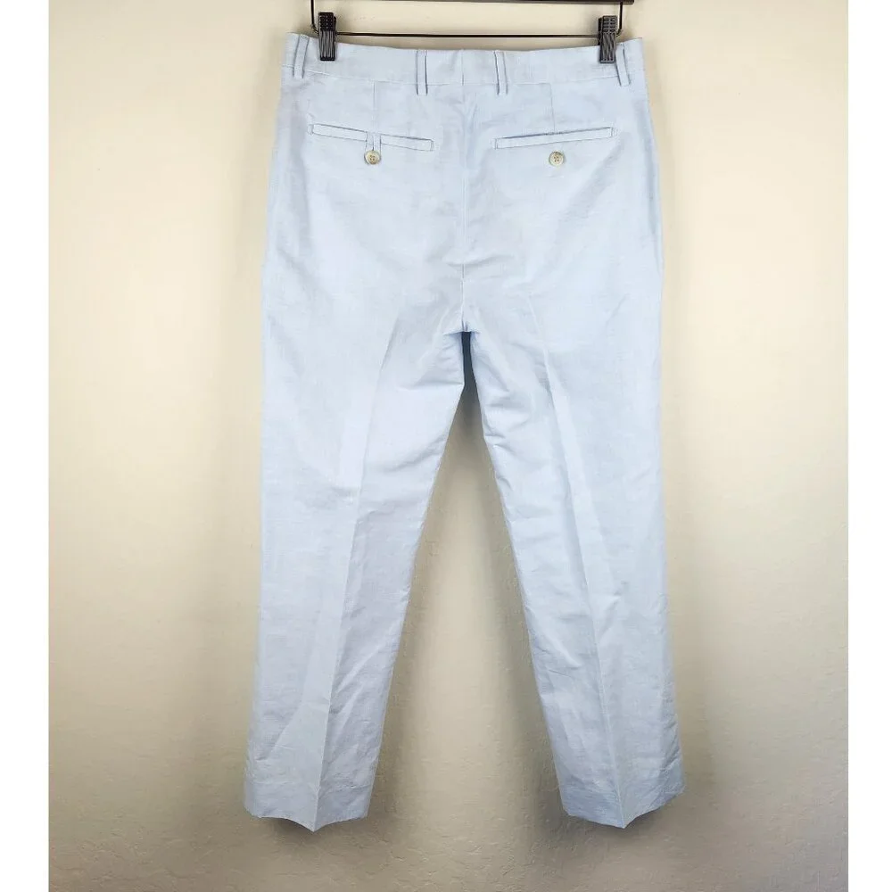 NWT Banana Republic Tailored Fit Linen Cotton Suit Pants Blue 30x32 (32x27.5)